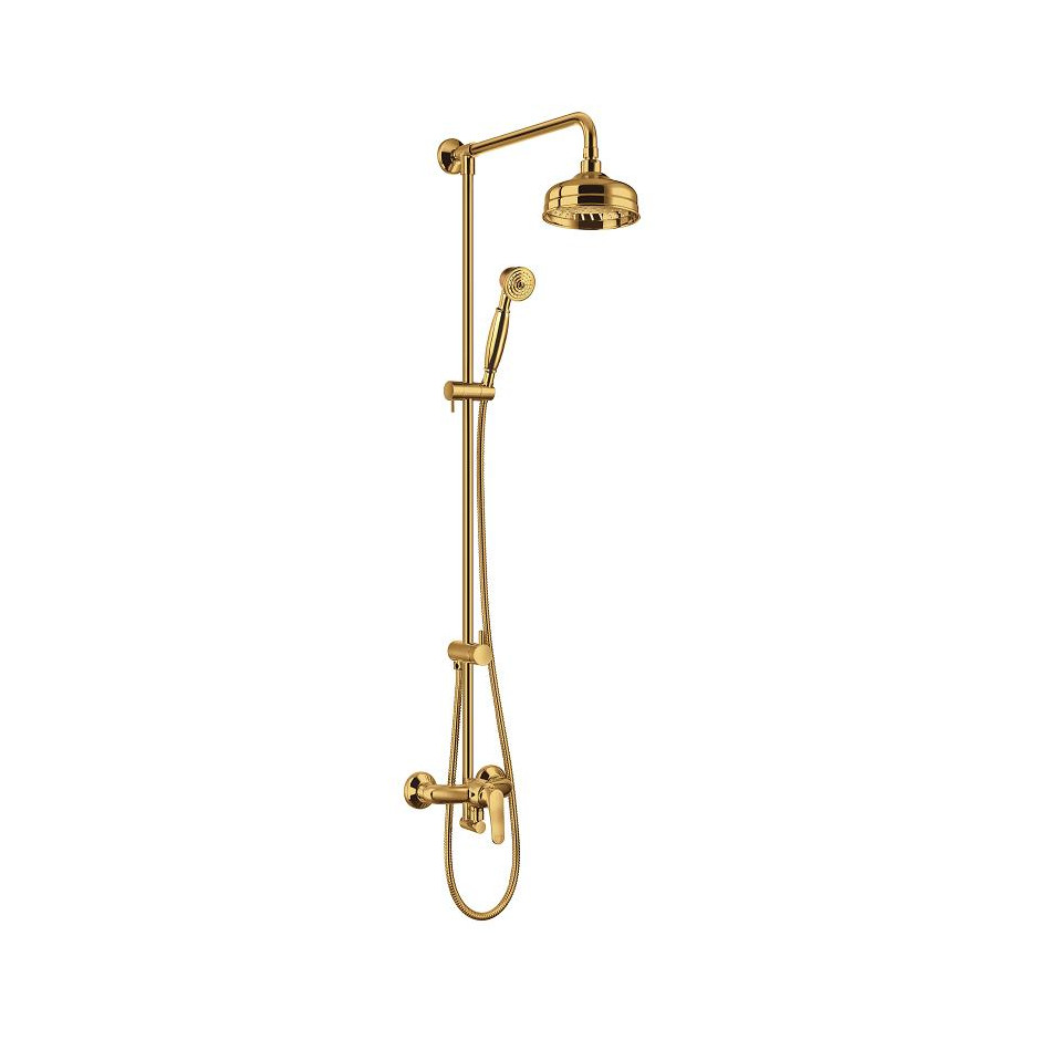 Omnires Art Deco system prysznicowy natynkowy z deszczownicą , złoto
