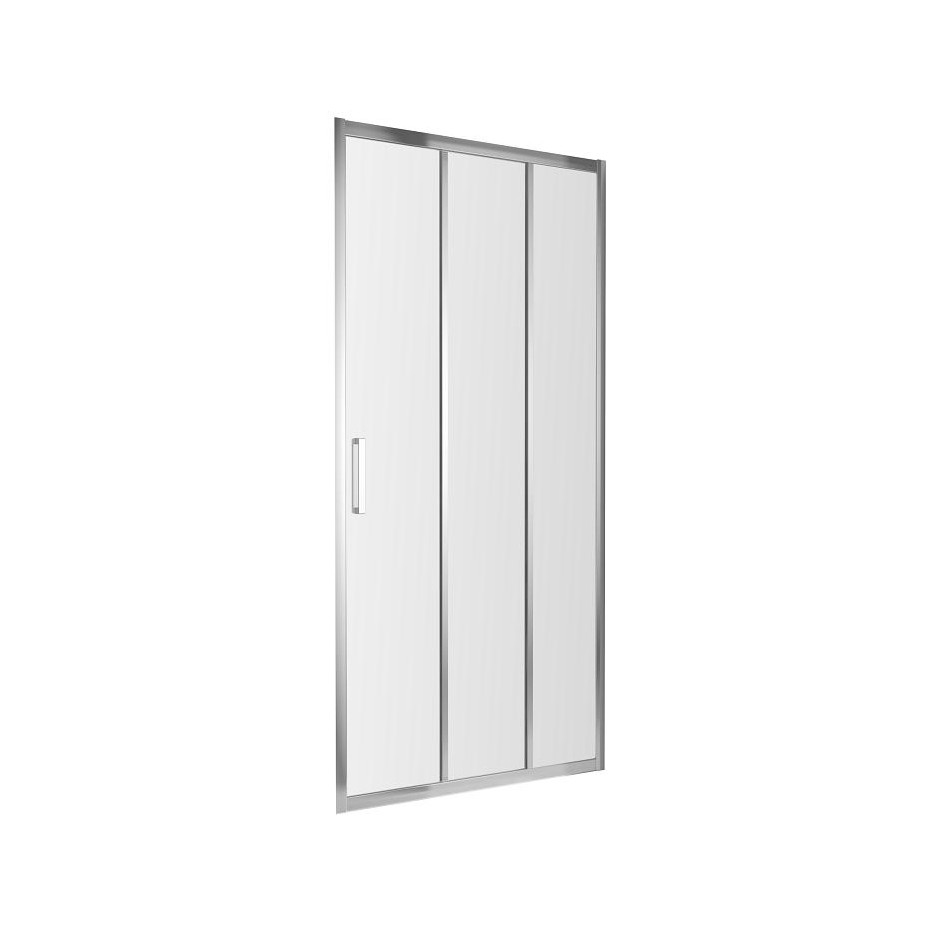 Omnires Manhattan drzwi prysznicowe przesuwne, trójdzielne, 80cm, chrom & transparentny