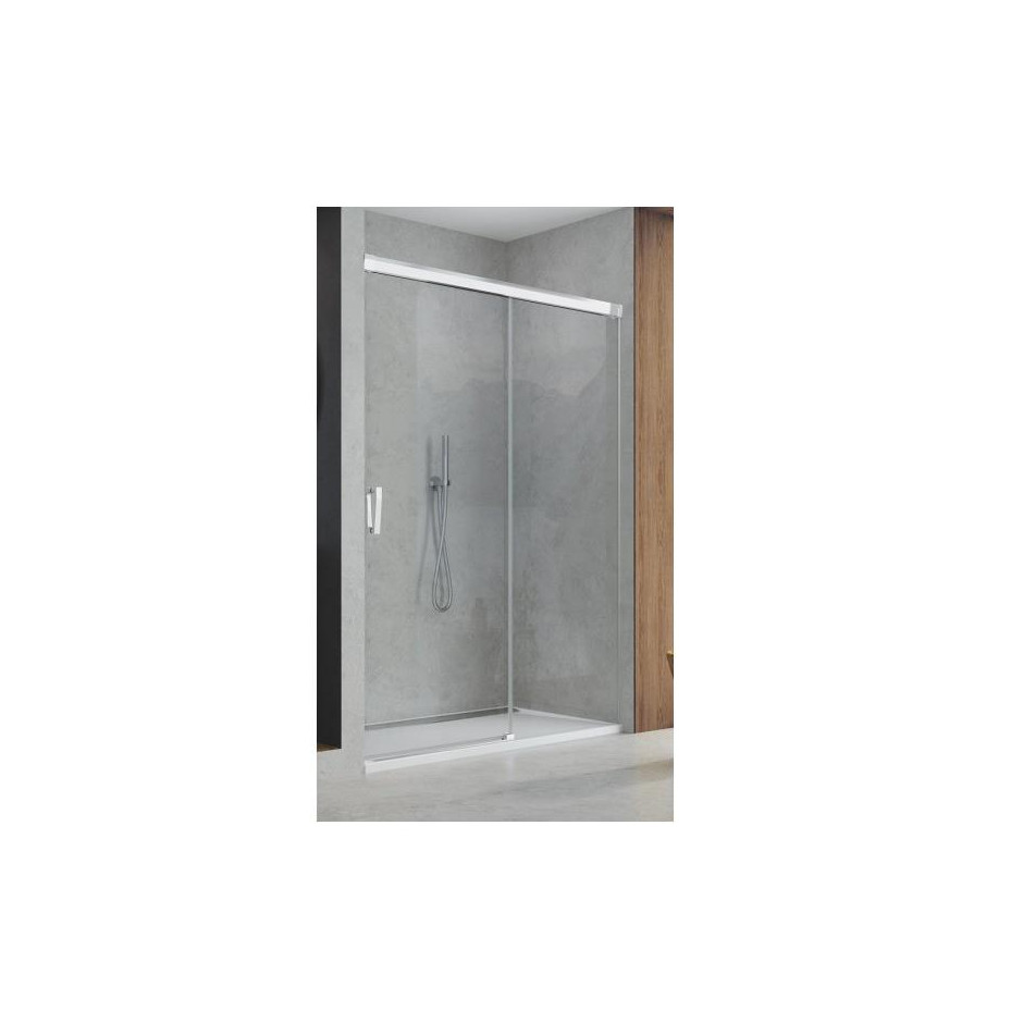 SanSwiss Cadura drzwi rozsuwane dwuczęściowe 170 cm prawa profil połysk, szkło przezroczyste