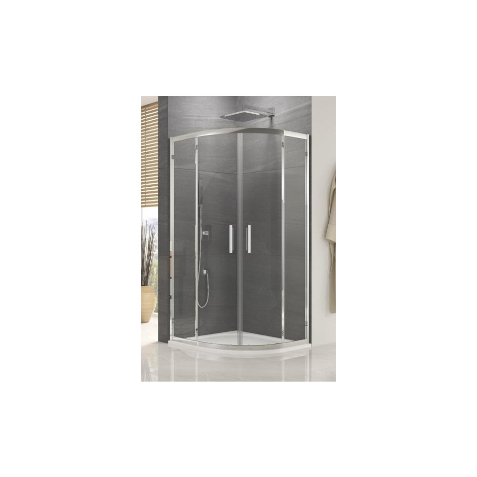 SanSwiss Ocelia kabina 1/4 koła z drzwiami rozsuwanymi 80x80 cm profil połysk, szkło przezroczyste
