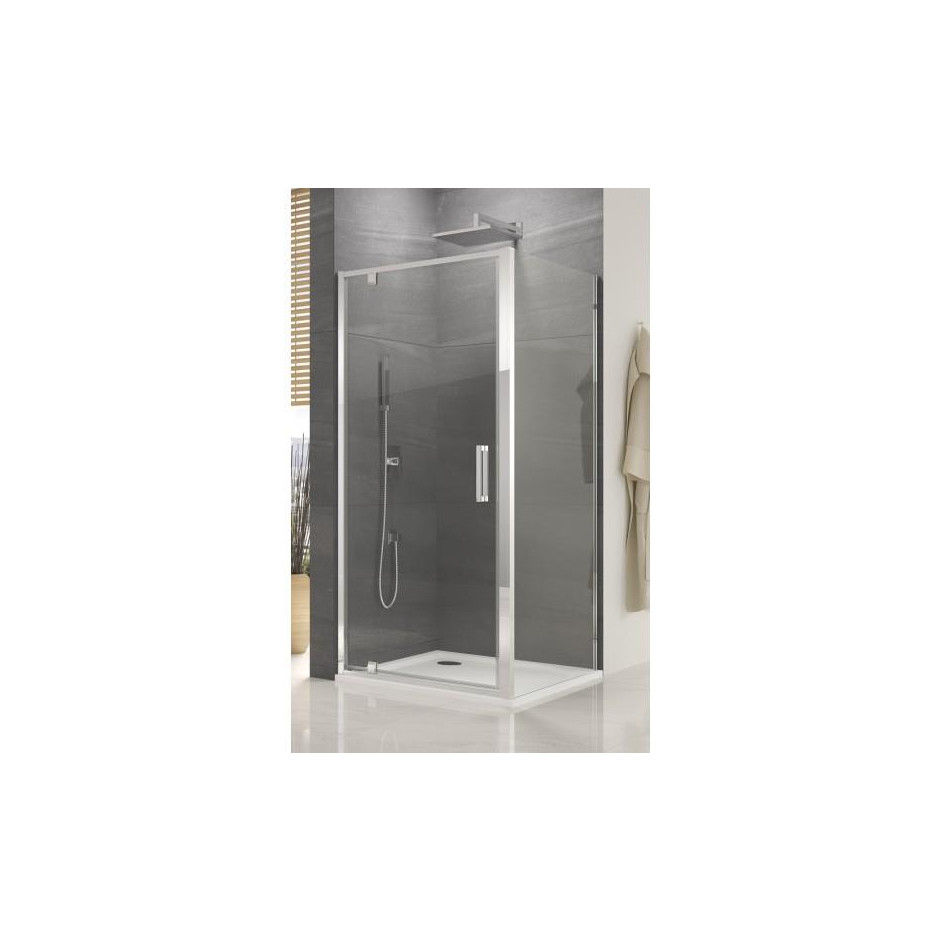 SanSwiss Ocelia drzwi jednoczęściowe z przestawionym punktem obrotu 90 cm profil połysk, szkło przezroczyste