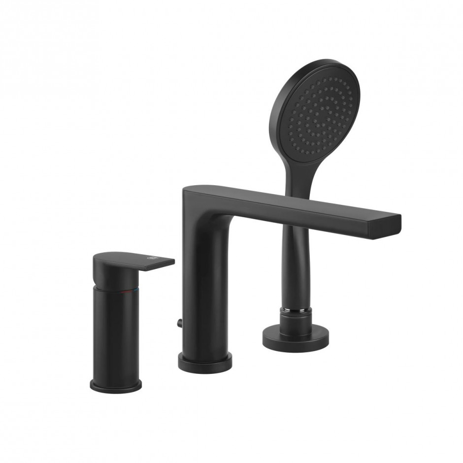 Gessi Bateria wannowa 3 otworowa czarny