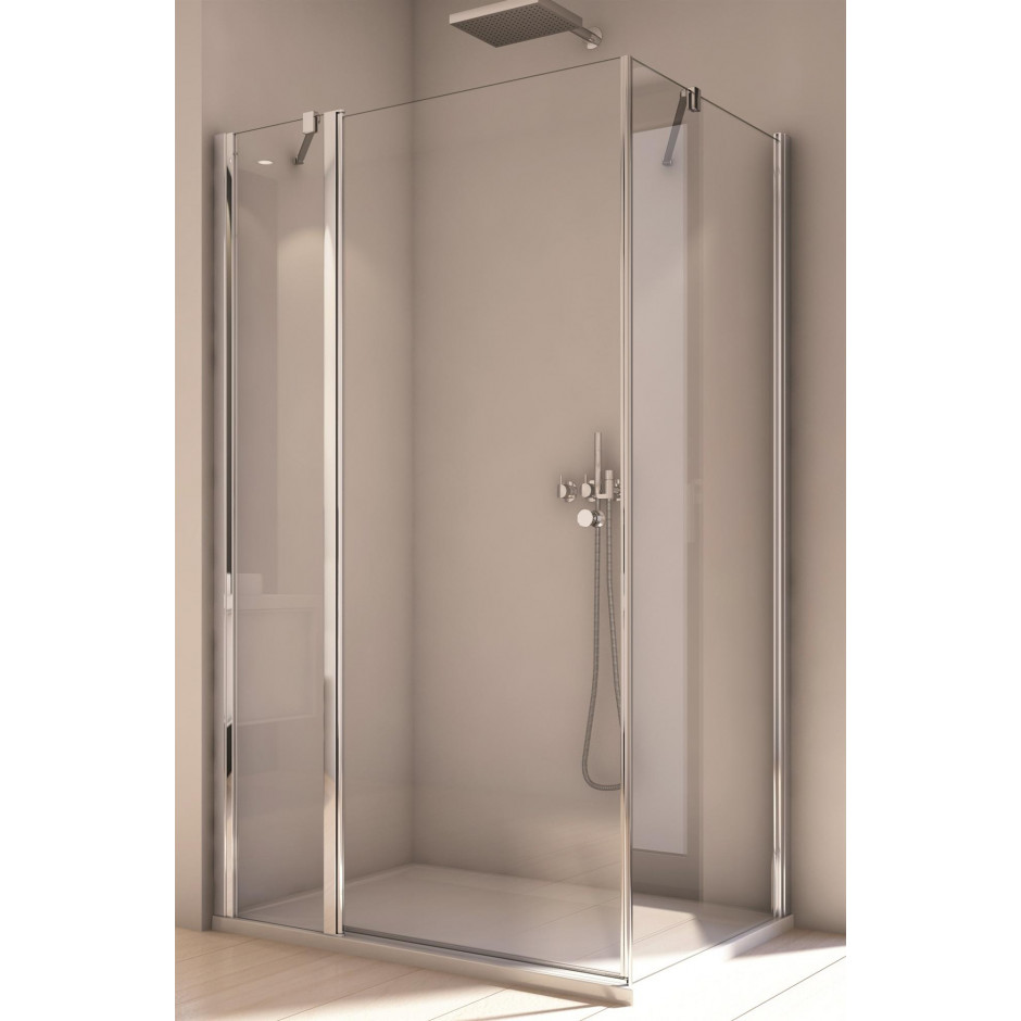 SanSwiss Solino kabina prysznicowa 100x80 cm.: Drzwi otwierane + Ścianka boczna