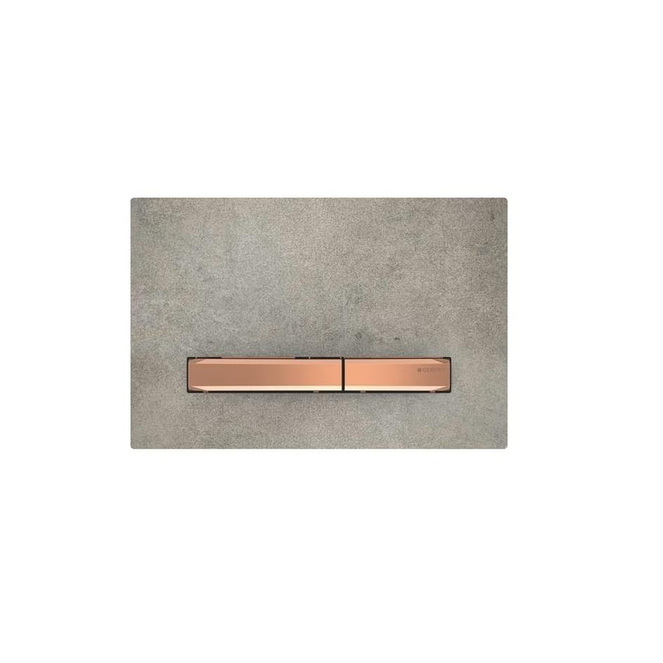 Geberit Sigma50 Przycisk uruchamiający, imitacja betonu, przyciski: czerwone złoto