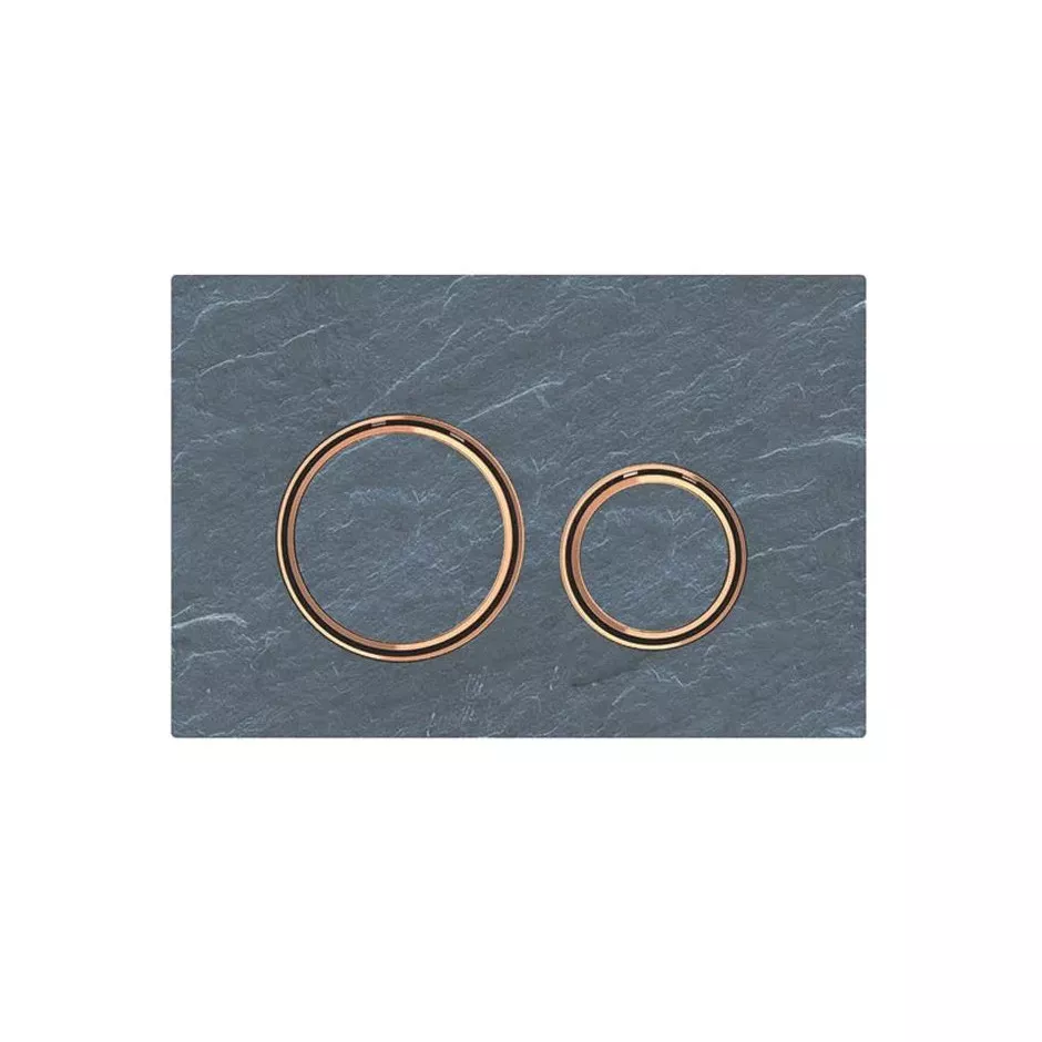 Geberit Sigma50 Przycisk uruchamiający, łupek Mustang, pierścienie czerwone złoto