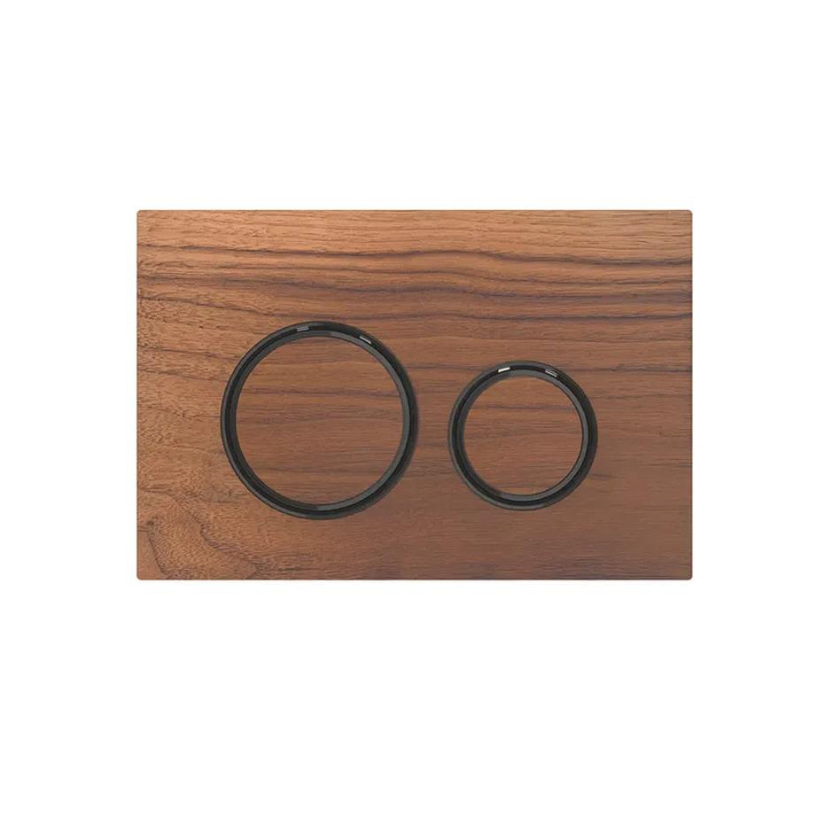 Geberit Sigma21 Przycisk uruchamiający, amerykański orzech włoski, pierścienie: czarny chrom