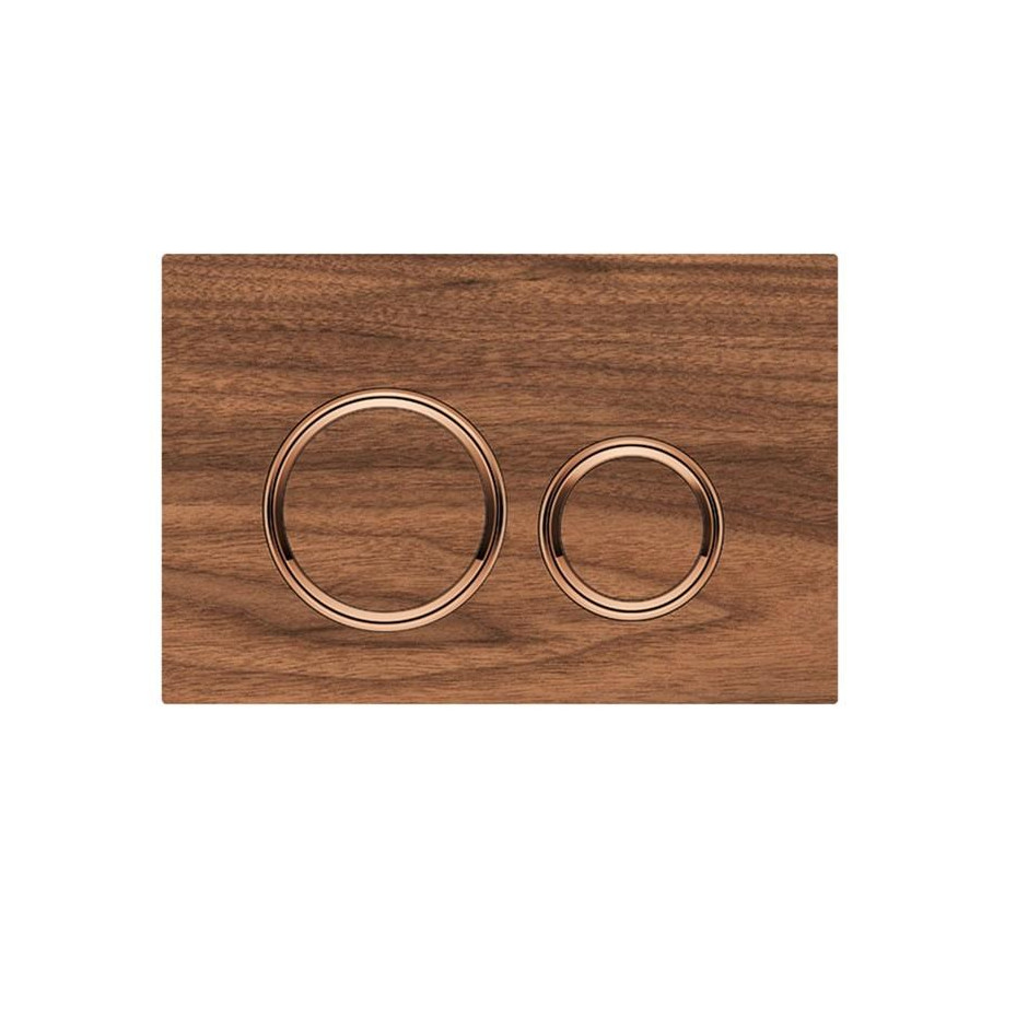 Geberit Sigma21 Przycisk uruchamiający, amerykański orzech włoski, pierścienie: mosiądz