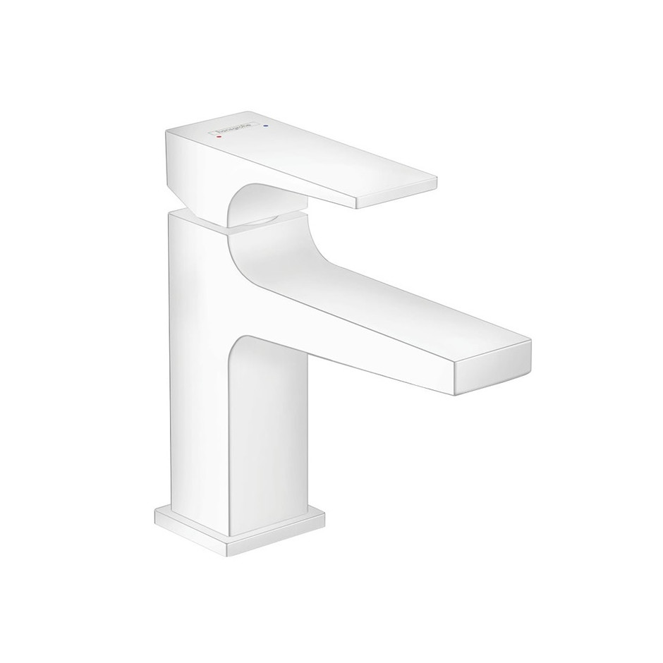 Hansgrohe Metropol bateria umywalkowa 100 z kpl. odpływowym Push-Open uchwyt jednoramienny Biały Matowy
