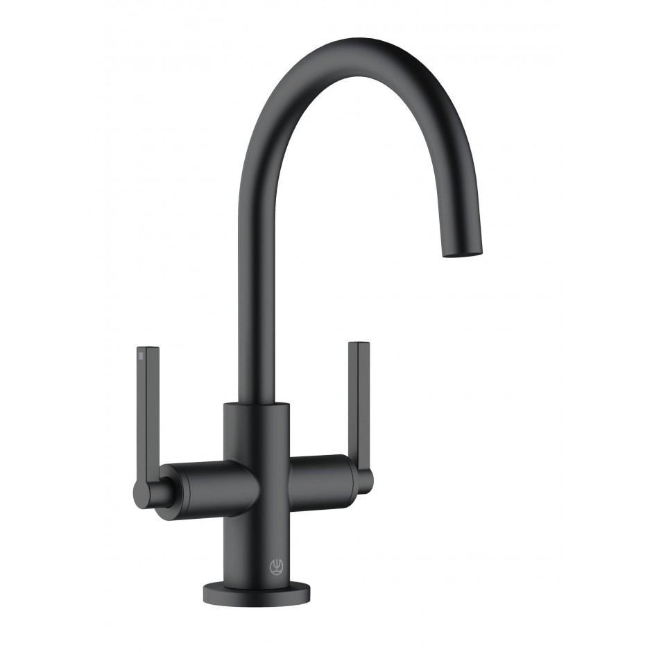 Kludi Nova Fonte Puristic Bateria umywalkowa uchwyty proste czarny mat