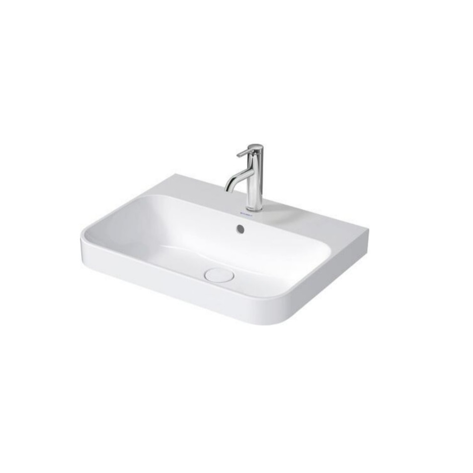 Duravit Above counter basin Happy D.2 Plus 600mm,white,w.OF,w.TP,w/o.TH,ground