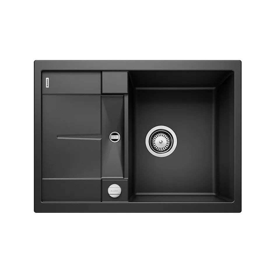 Blanco Metra 45 S Compact zlewozmywak wbudowany Silgranit PuraDur Czarny odwracalny, korek auto.