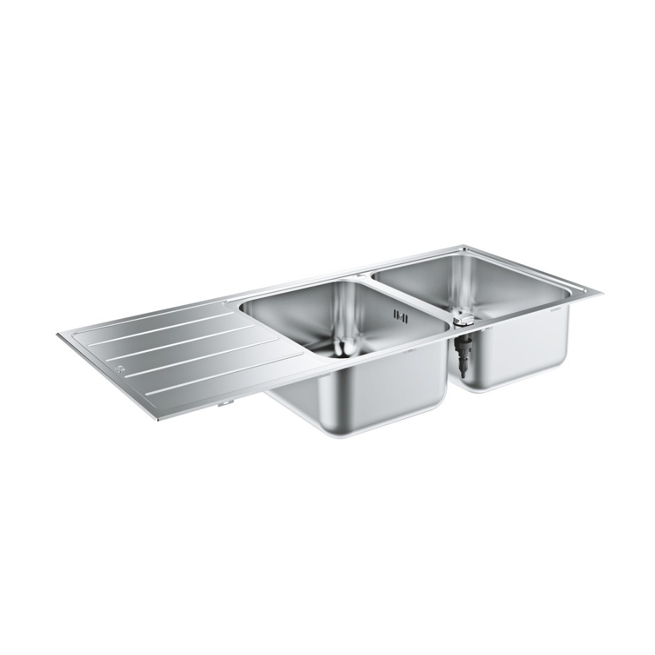 Grohe K500 podwójny zlewozmywak z ociekaczem 116 x 50 cm ze stali szlachetnej