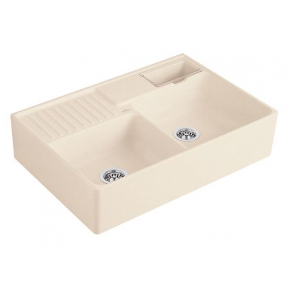 Villeroy & Boch zlewozmywak dwukomorowy 895 x 630 x 220 mm Ivory CeramicPlus