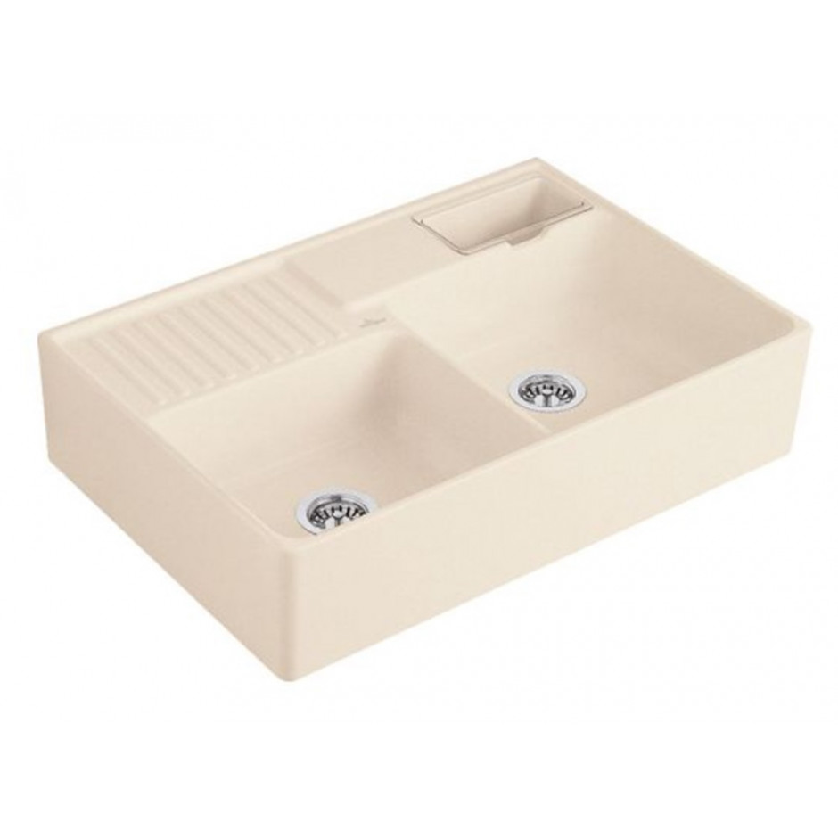 Villeroy & Boch zlewozmywak dwukomorowy 895 x 630 x 220 mm Ivory CeramicPlus