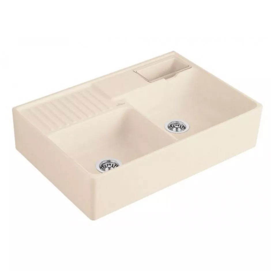 Villeroy & Boch zlewozmywak dwukomorowy 895 x 630 x 220 mm Ivory CeramicPlus