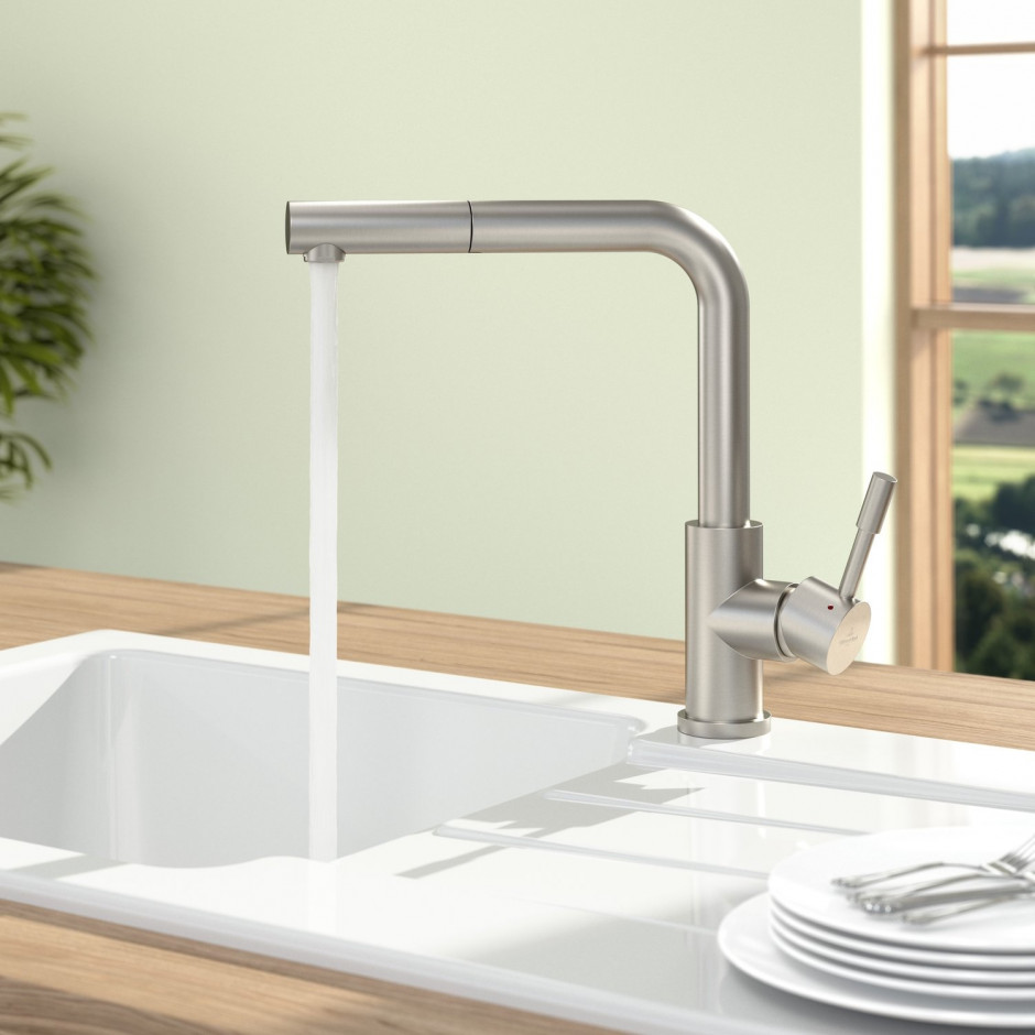 Villeroy & Boch Steel Shower Low pressure bateria kuchenna zlewozmywakowa Solid stainless steel