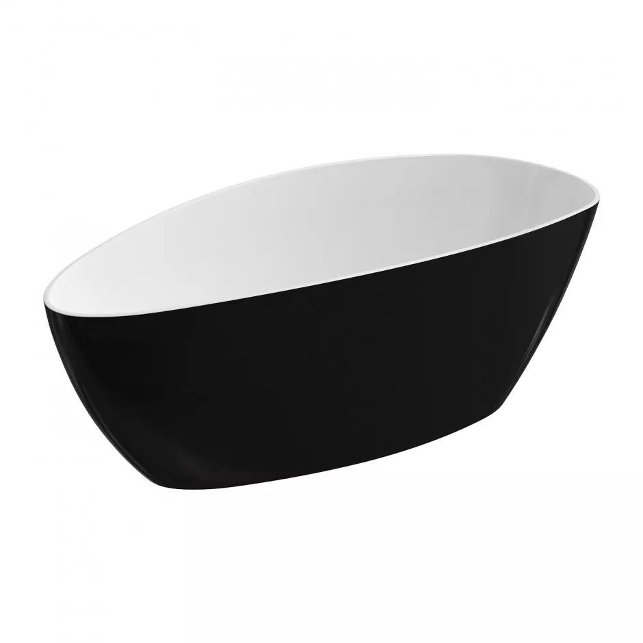 Omnires Barcelona Wanna Marble+, 156X71X56Cm, biała/Czarny Połysk