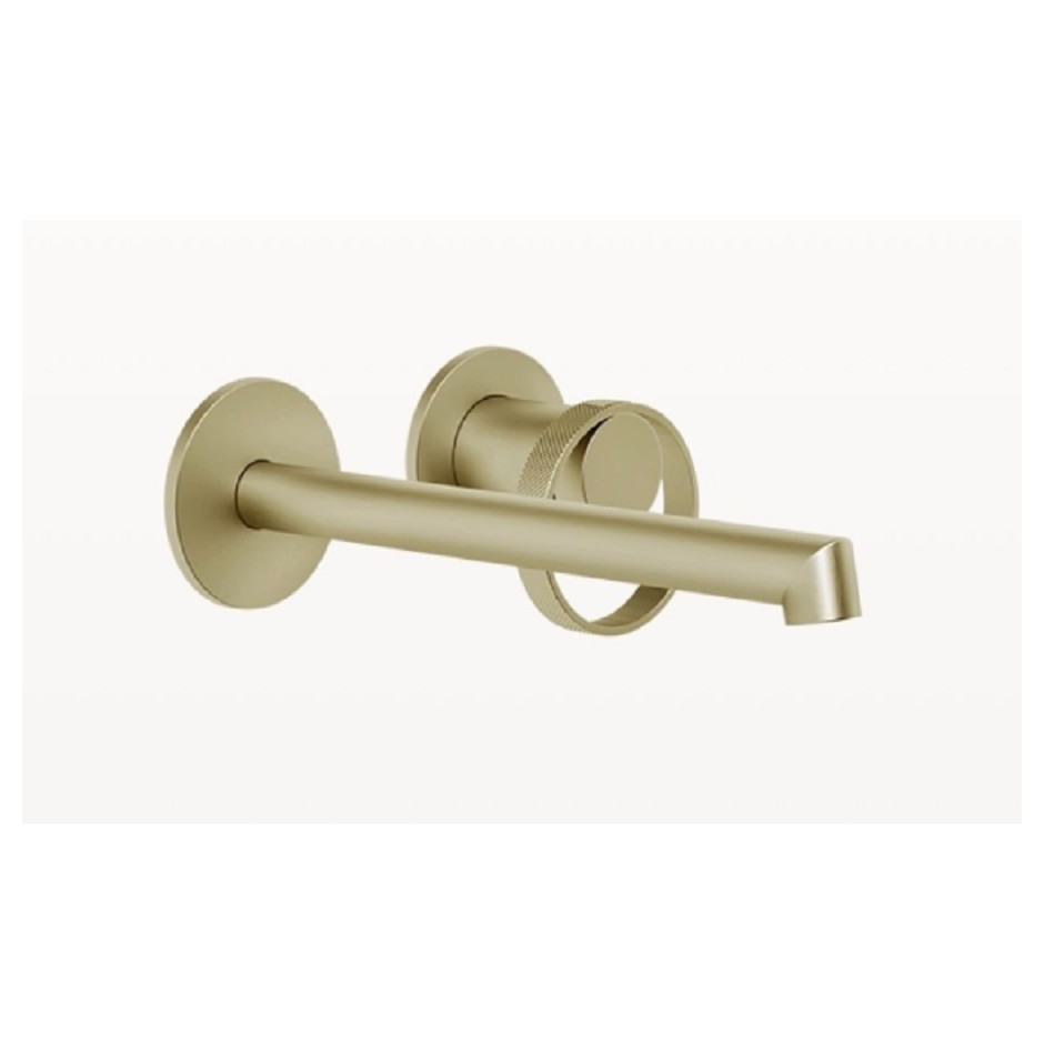 Gessi Anello bateria podtynkowa umywalkowa ścienna długa wylewka bez odpływu Brass Brushed PVD