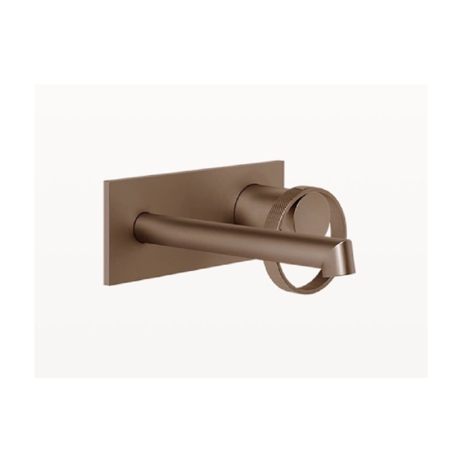 Gessi Anello bateria podtynkowa umywalkowa ścienna krótka wylewka bez odpływu Copper Brushed PVD