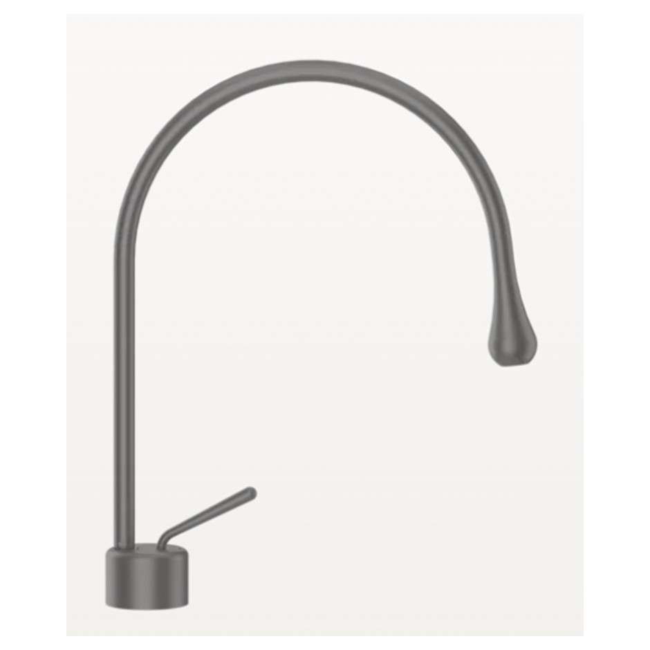 Gessi Goccia Bateria umywalkowa wylewka średnia bez korka spustowego Wylewka obrotowa Black Metal Br. GHRC