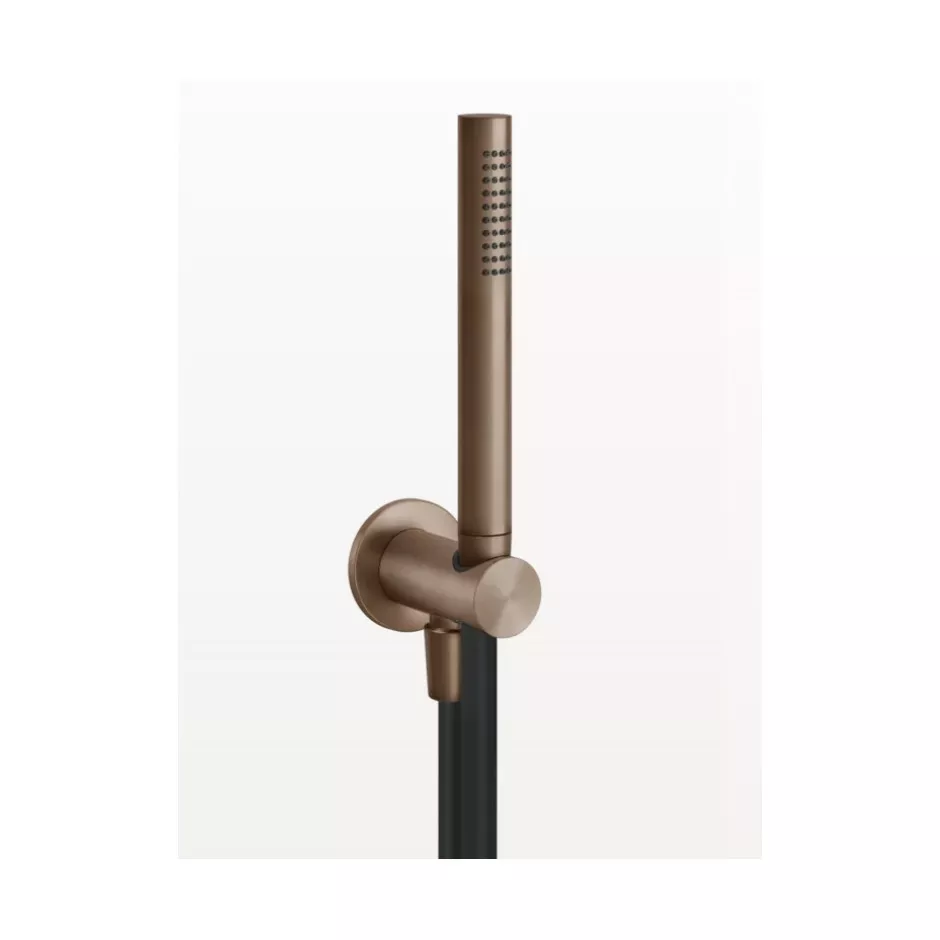 Gessi Zestaw natryskowy z odpływem wody wężem elastycznym 1,50 m i słuchawką anticalc Copper Brushed PVD