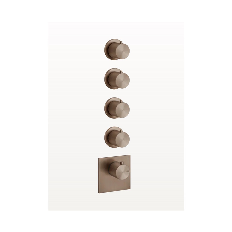 Gessi 316 Bath-Shower bateria podtynkowa termostatyczna o dużym przepływie montaż pion/poziom 4-drożna Copper Brushed PVD