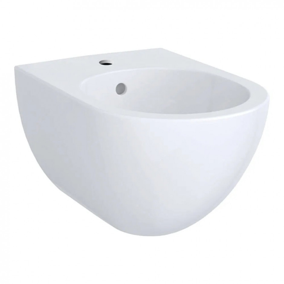 Geberit Acanto Bidet wiszący, B35cm, H29cm, T51cm, ukryte mocowania, z przelewem, z otworem na baterię, KeraTect