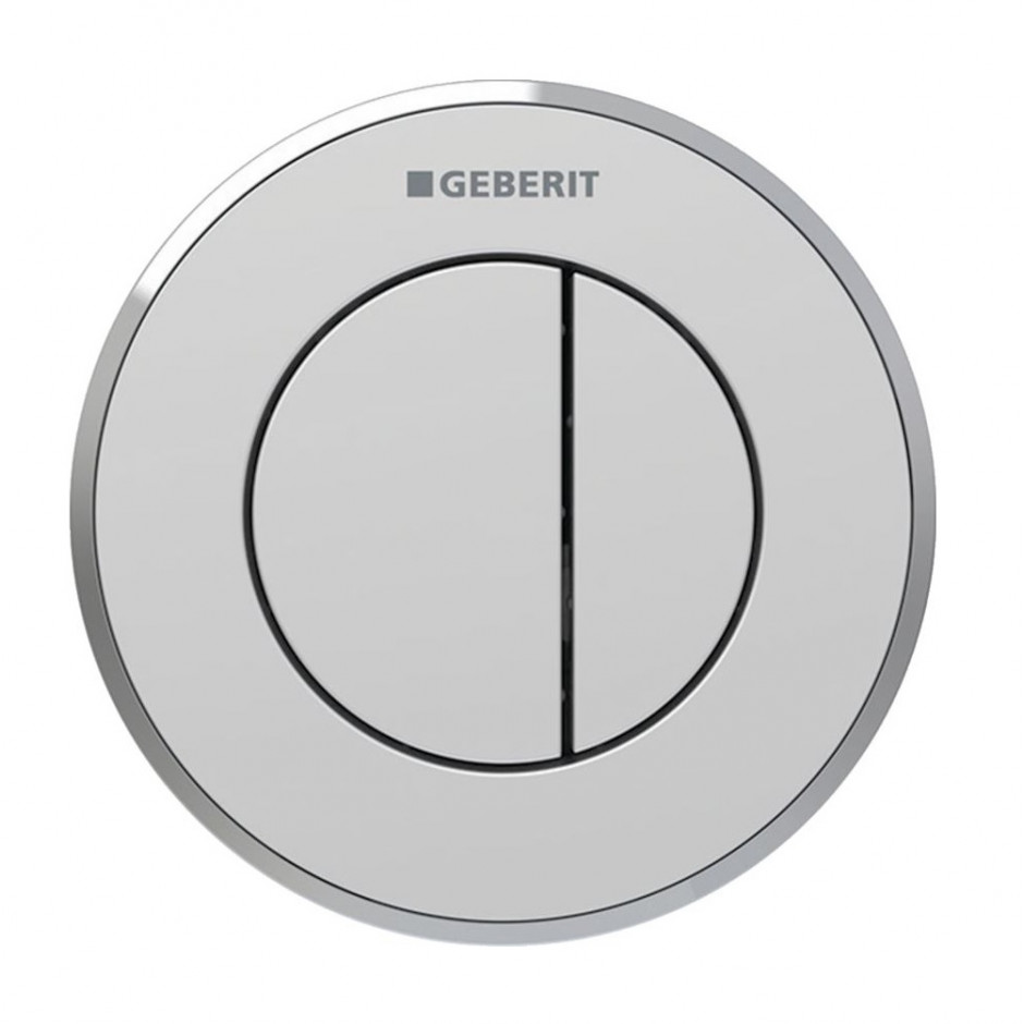 Pneumatyczny przycisk uruchamiający WC Geberit Typ 10, ręczny, podtynkowy, Sigma 8cm dwudzielny, chrom mat, easy-to-clean