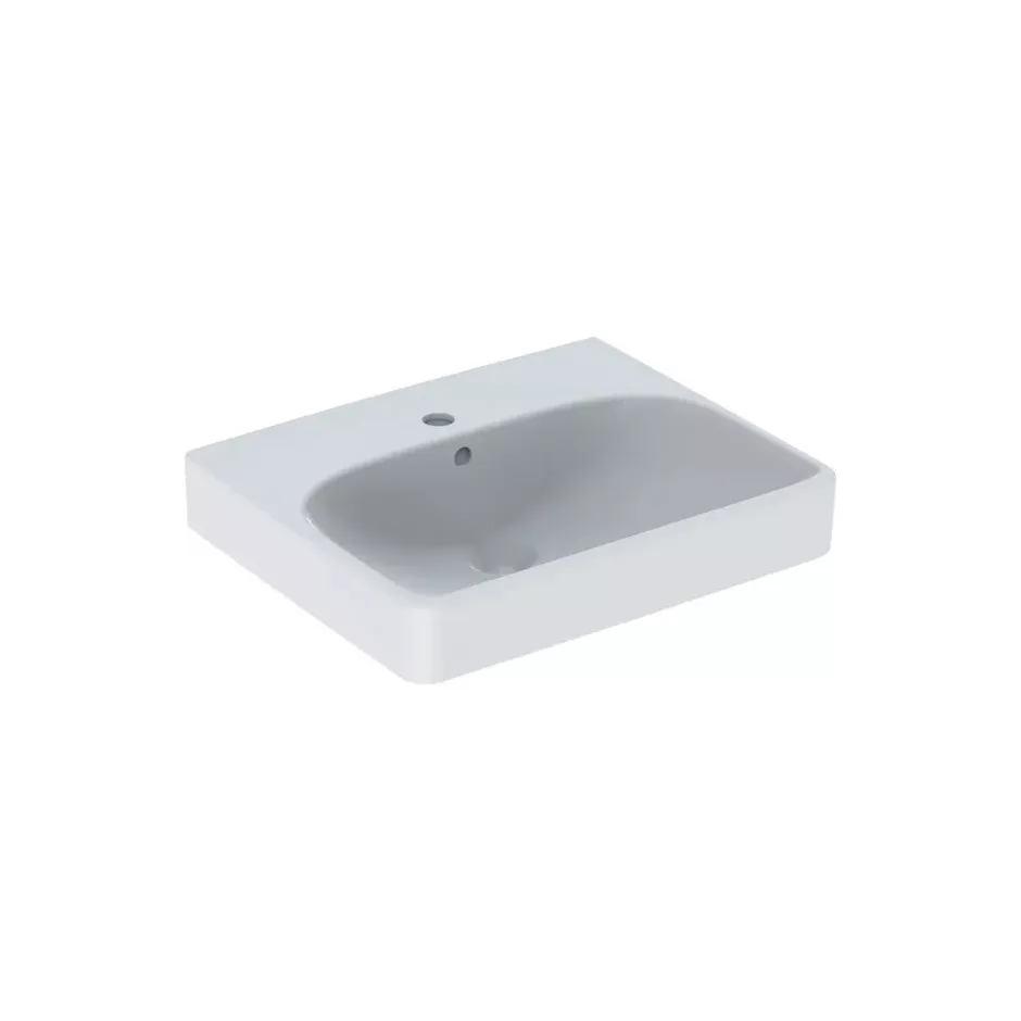Geberit Smyle Square Umywalka kompaktowa, B50cm, H16cm, T41cm, z przelewem, z otworem na baterię