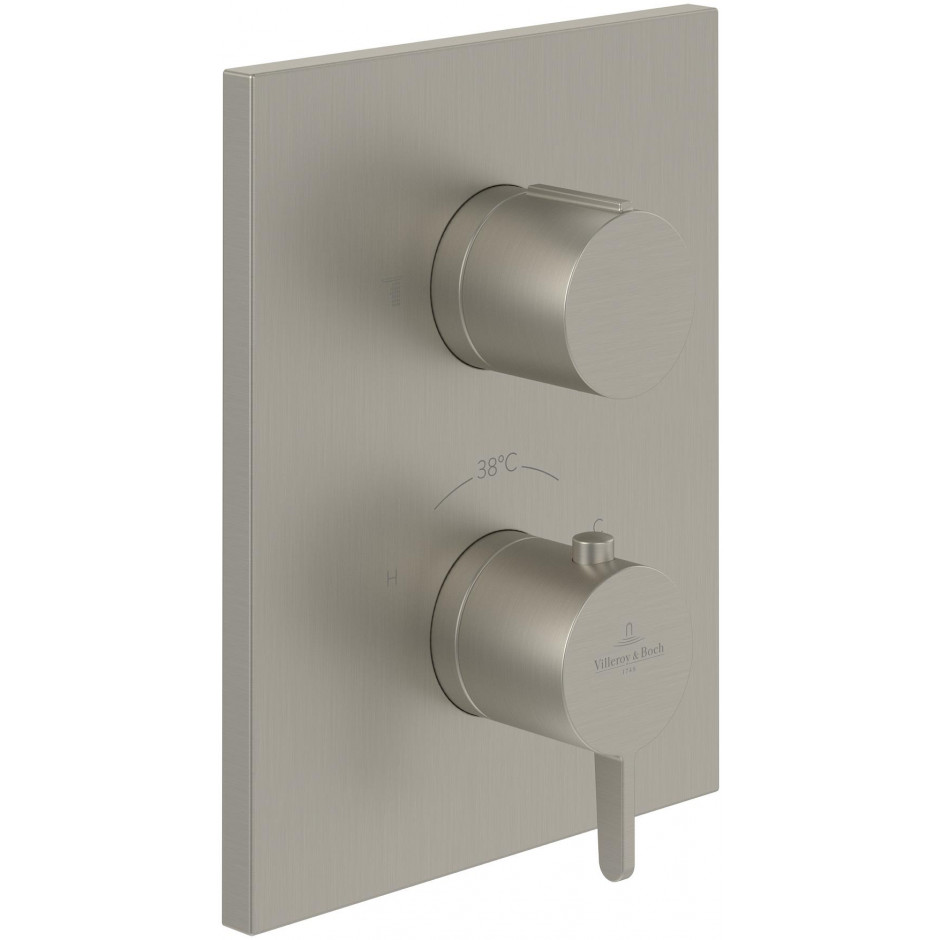 Villeroy & Boch Conum Termostatyczna bateria z jednodrożną regulacją przepływu Brushed Nickel Matt