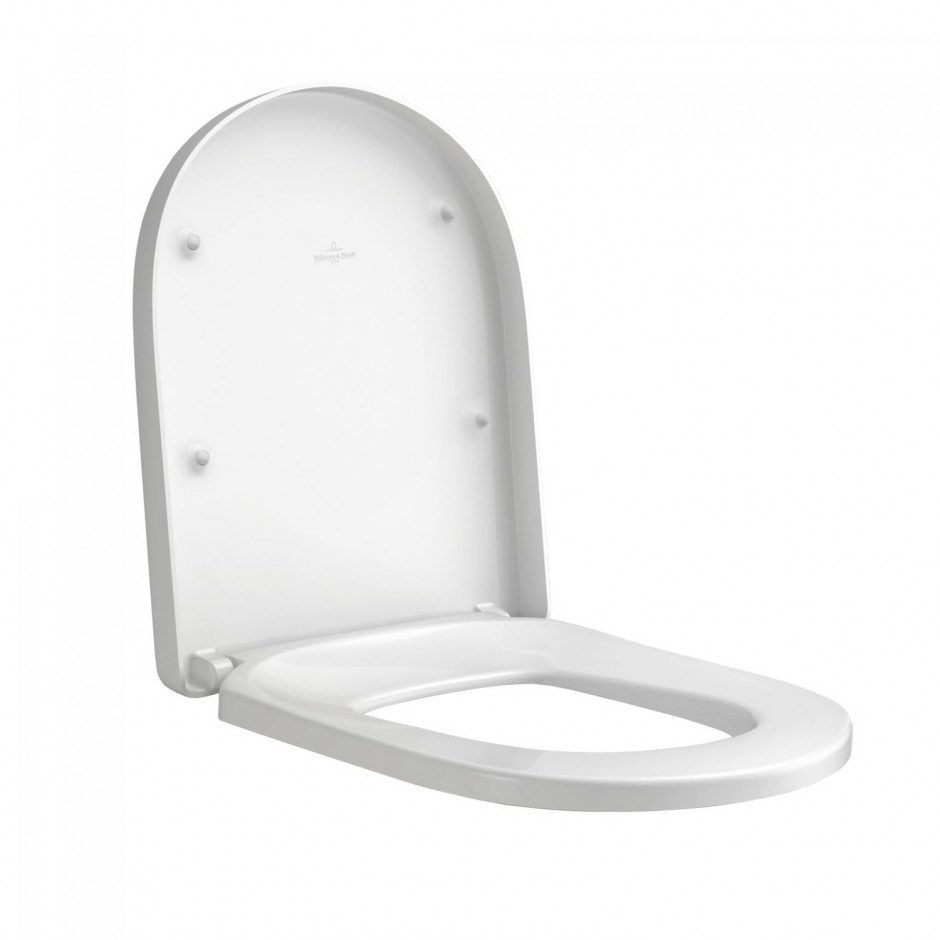Villeroy & Boch Subway 2.0 deska WC sedesowa Comfort w/o QuickRelease zawiasy stal Weiss Alpin