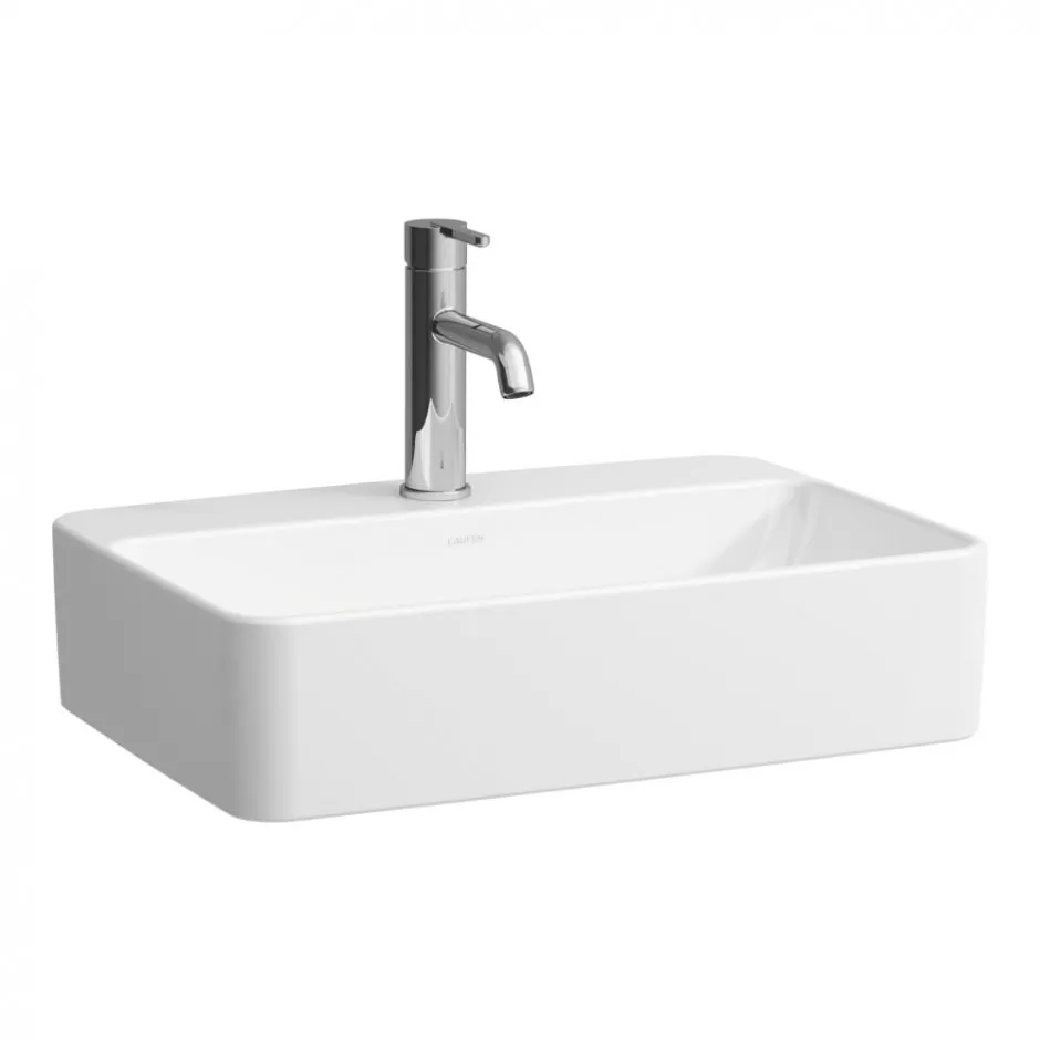 Laufen Savoy SAYOY Umywalka nablatowa prostokątna z półką na baterie 550 x 380 mmz otworem na baterie bez otworu