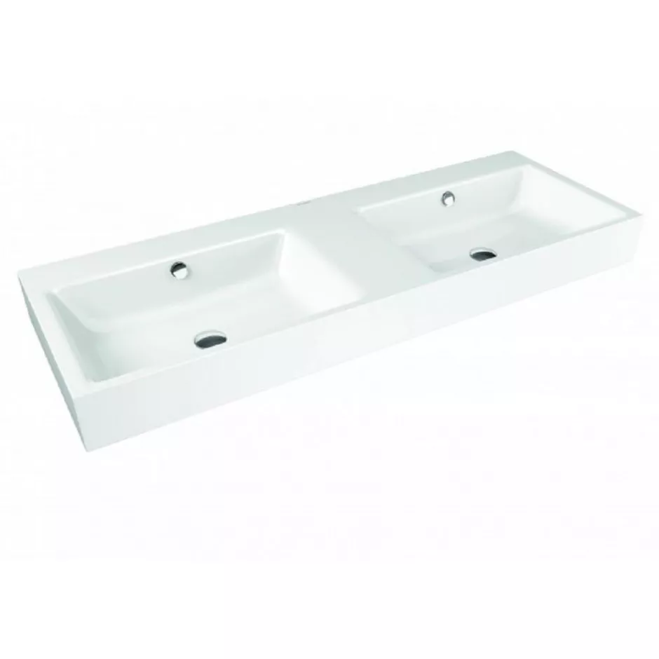Kaldewei Puro Umywalka wisząca podwójna 130x46 cm biały - 762363_O1
