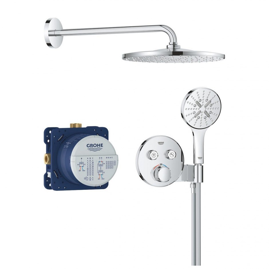 Grohe Grohtherm SmartControl zestaw podtynkowy prysznicowy 2 func deszczownica 310 chrom