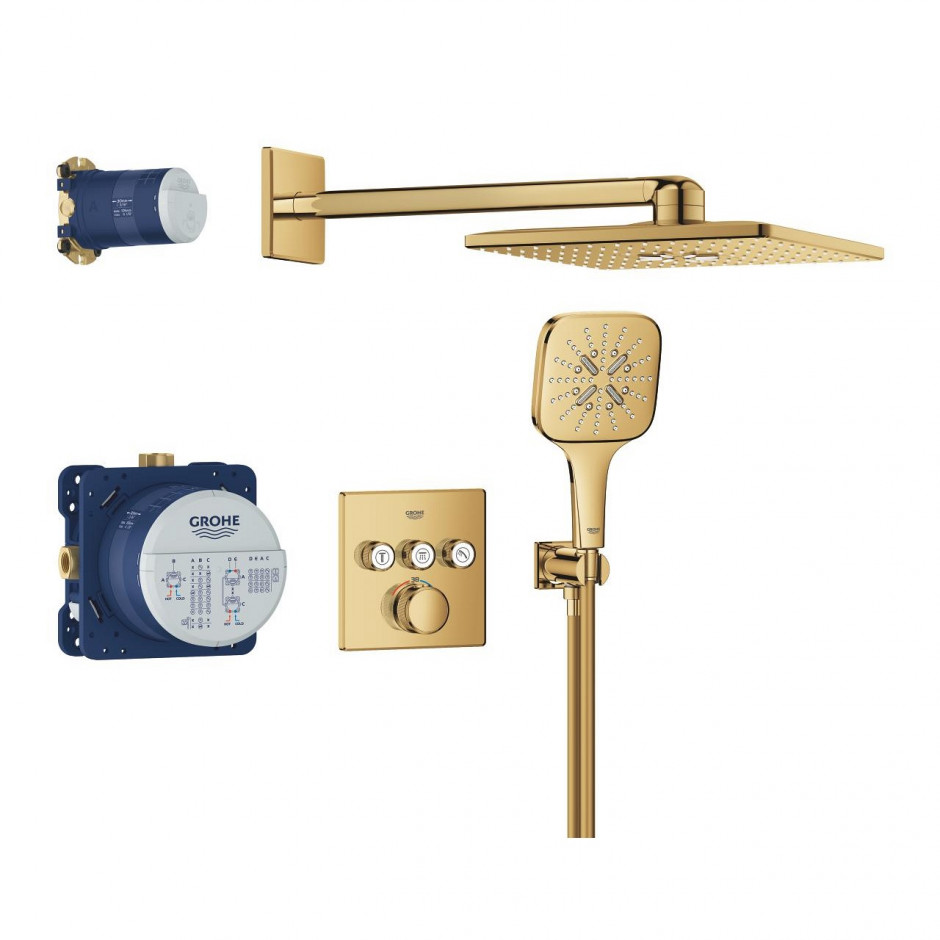 Grohe Grohtherm SmartControl zestaw podtynkowy prysznicowy 3 func deszczownica 310 cool sunrise