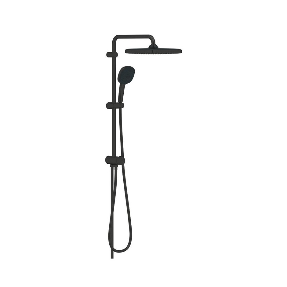 Grohe Tempesta System 250 Cube System prysznicowy z przełącznikiem do montażu ściennego czarny mat