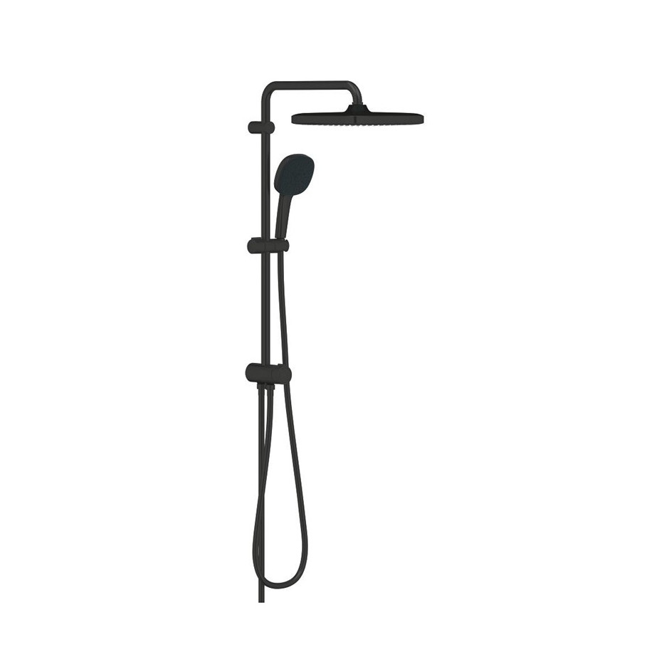 Grohe Tempesta System 250 Cube System prysznicowy z przełącznikiem do montażu ściennego czarny mat