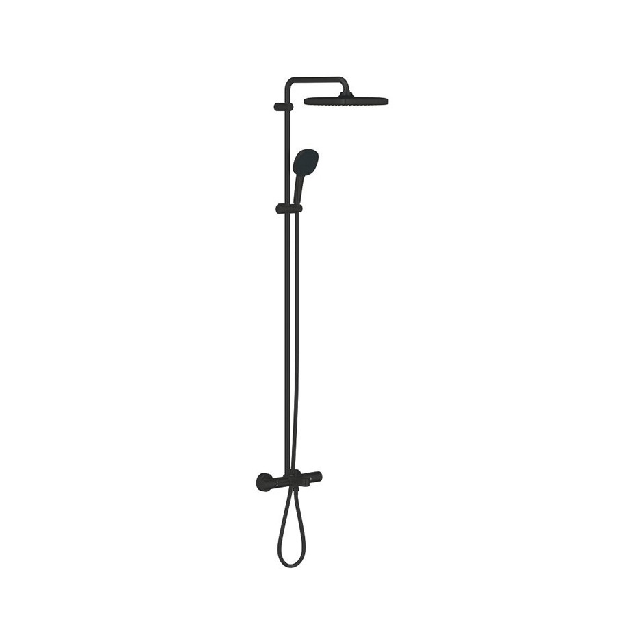 Grohe Tempesta System 250 Cube System wannowo-prysznicowy z termostatem do montażu ściennego czarny mat