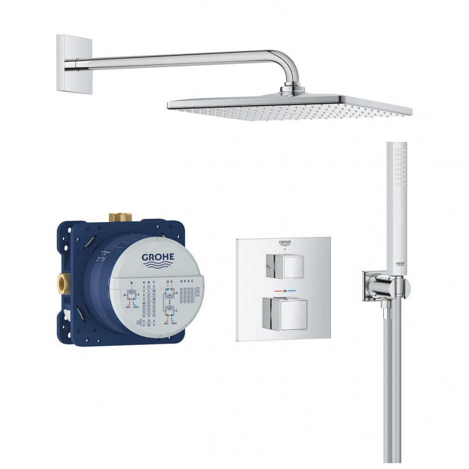 Grohe Precision Cube Podtynkowy zestaw prysznicowy z deszczownicą Vitalio Rain Mono 310 Cube