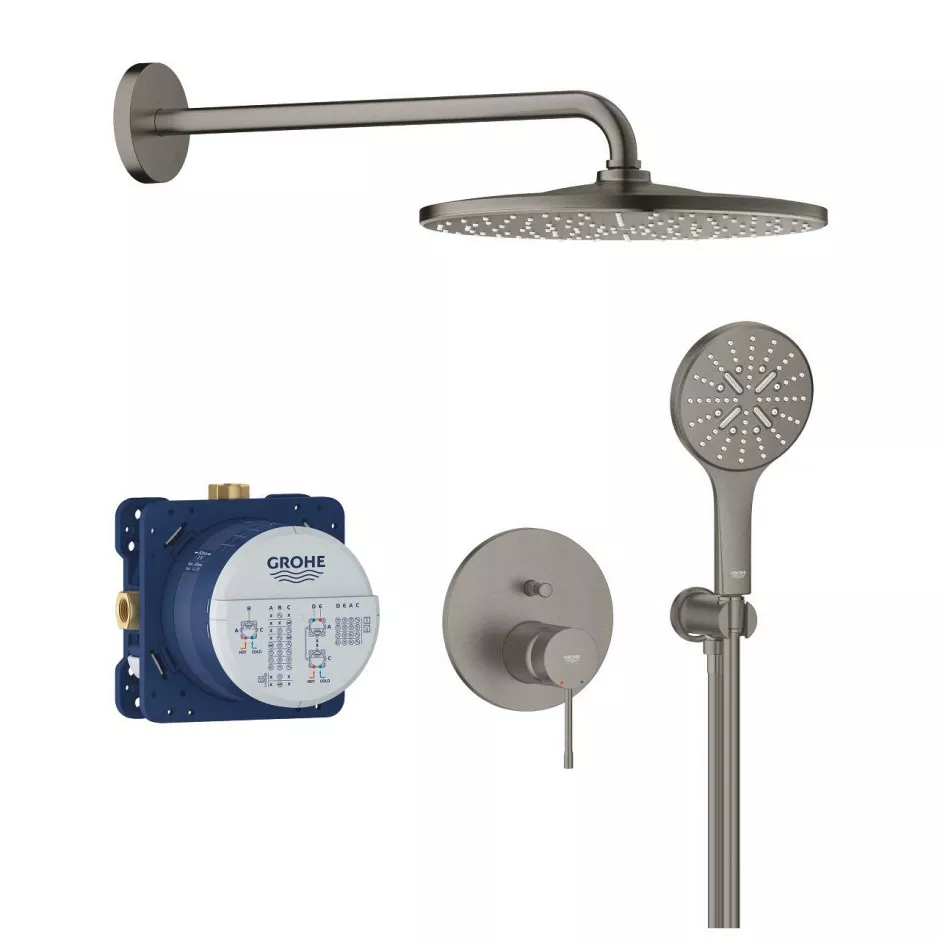 Grohe Essence zestaw podtynkowy prysznicowy 2 func deszczownica 310 brushed hard graphite
