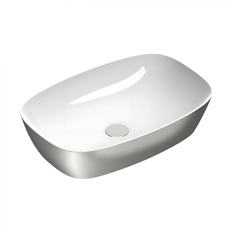 Catalano Gold & Silver umywalka 60x40 nablatowa biały / srebrny 160APGRLXBA