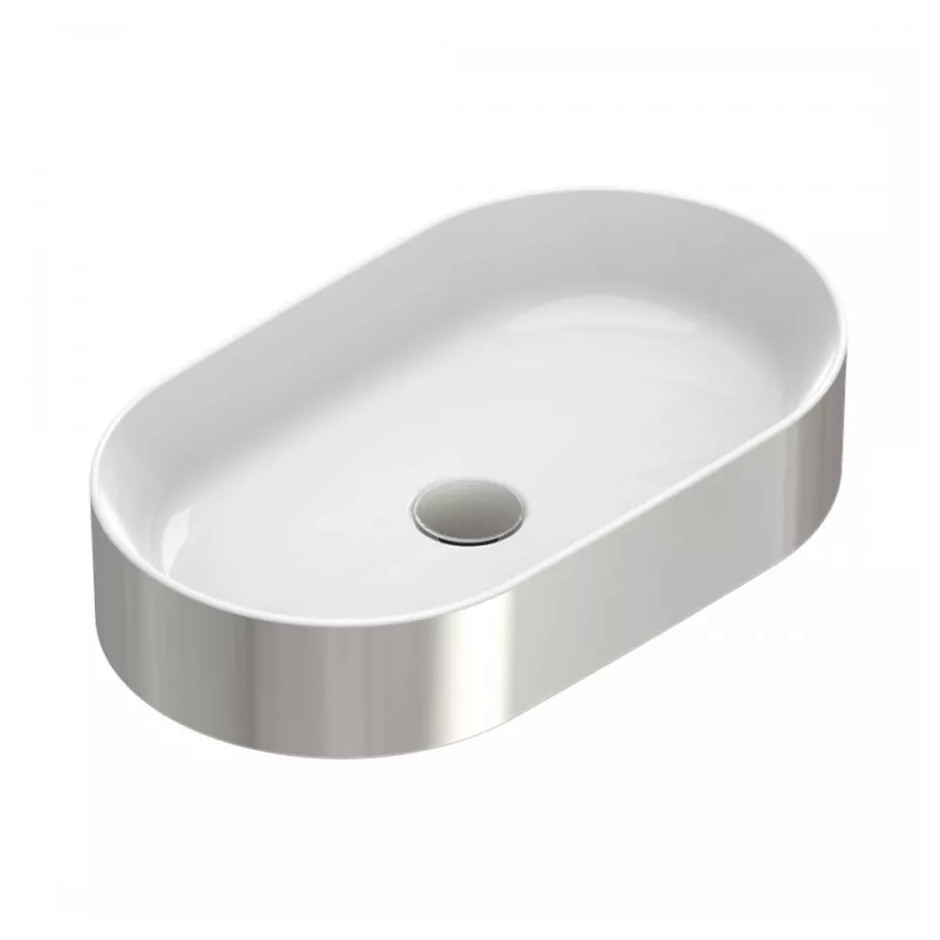 Catalano Gold & Silver umywalka 60x35 nablatowa biały / srebrny
