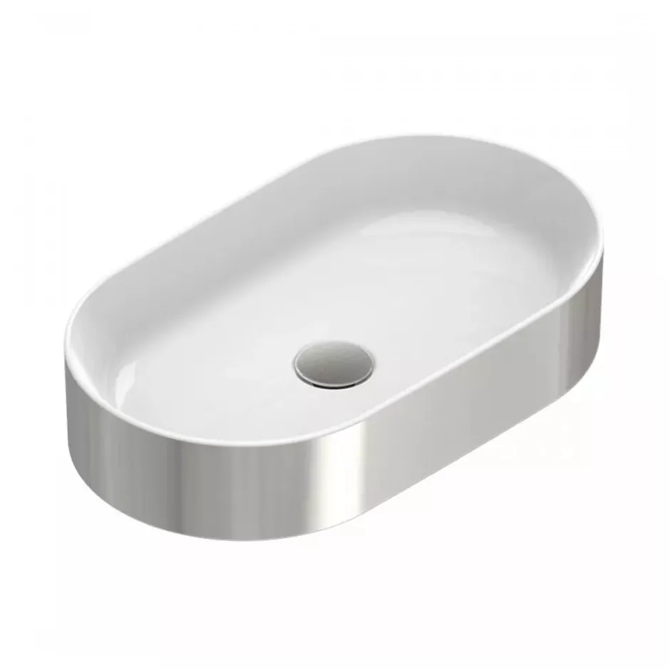 Catalano Gold & Silver umywalka 60x35 nablatowa biały / srebrny