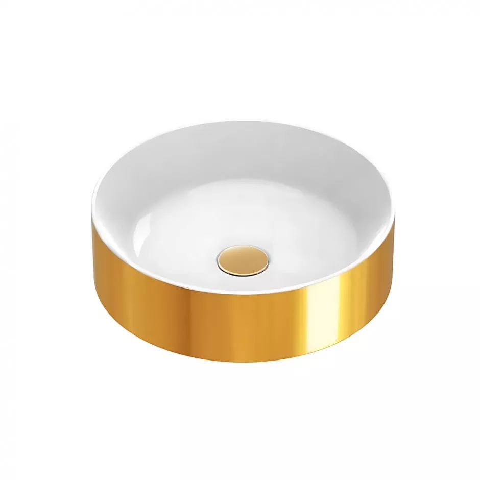 Catalano Gold & Silver umywalka 45x45 nablatowa Biały / złoty