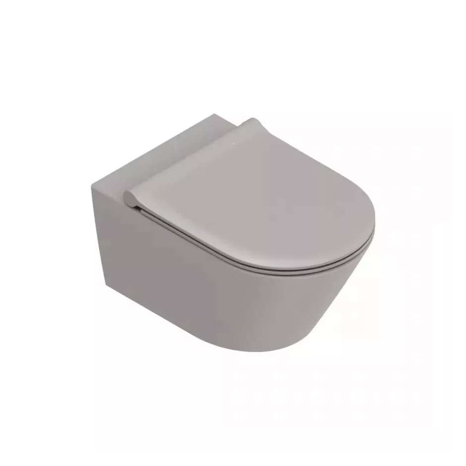Catalano Zero miska WC 55cm wisząca bez kołnierza szary gołębi mat