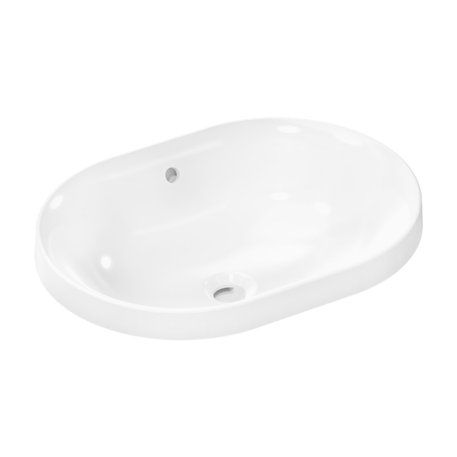 Hansgrohe Xuniva U Umywalka wpuszczana w blat 550/400 b/o na bat. z przelewem SmartClean biały