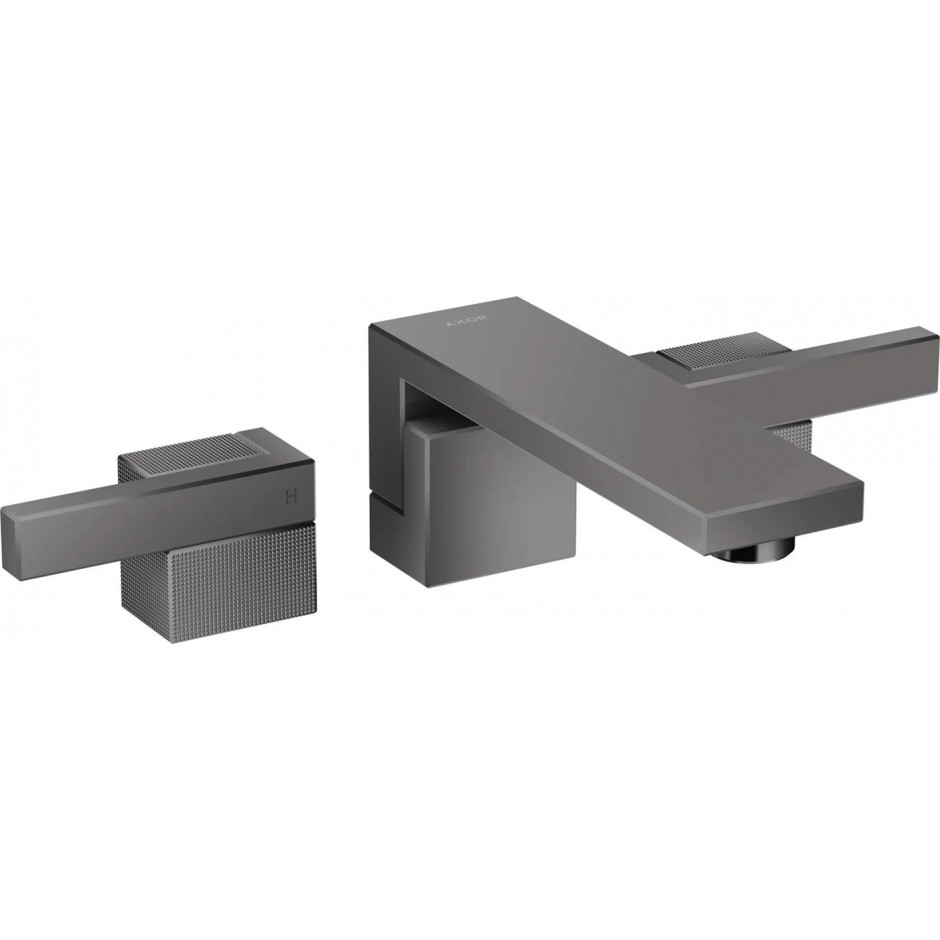 Axor Edge 3-otworowa bateria umywalkowa z wylewką 190 mm i kompletem odpływowym Push-Open, ścienna,Czarny Chrom Polerowany