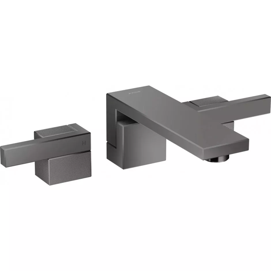 Axor Edge 3-otworowa bateria umywalkowa z wylewką 190 mm i kompletem odpływowym Push-Open, ścienna,Czarny Chrom Polerowany