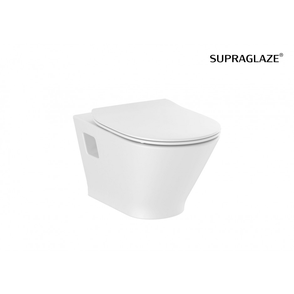 Roca Gap Round Miska WC podwieszana Rimless 540 (odkryte mocowania) Supraglaze®