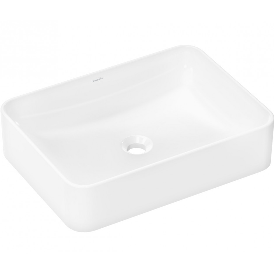 Hansgrohe Xuniva Q Umywalka nablatowa b/o na bat. bez przelewu 550x400 Biały